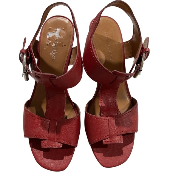 Naturalizer Women’s 7 Red Chester Vegan Platform Y2k Retro 90’s Wedge Sandal - Picture 4 of 9